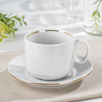 Чайная пара фарфоровая &laquo;Мокко&raquo;, 220 мл, блюдце d=14 см