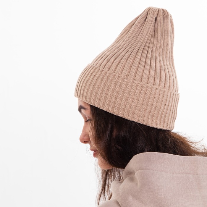Шапка женская зимняя, цвет какао, размер 52-56 Шапка женская зимняя, цвет какао, размер 52-56