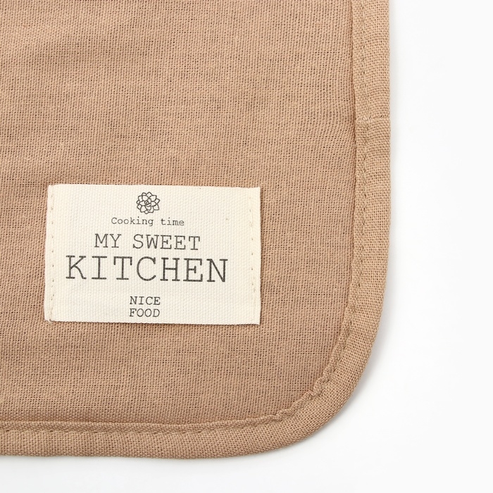 Набор кух. Этель ECO, цв. бежевый: варежка 20х28 см, прихватка 19х19 см, 70% хл, 30% лён, в