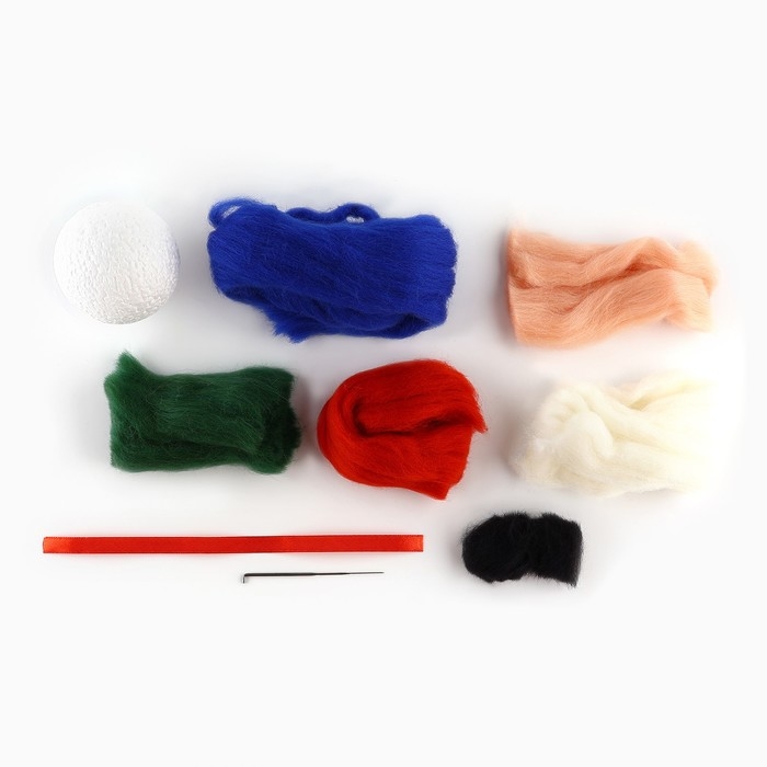 Валяние из шерсти на новый год. Игрушка своими руками «Дед Мороз», d = 7 см, новогодний набор для творчества Валяние из шерсти на новый год. Игрушка своими руками «Дед Мороз», d = 7 см, новогодний набор для творчества