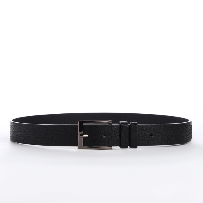 Ремень мужской, ширина 3,5 см, винт, пряжка металл, цвет чёрный