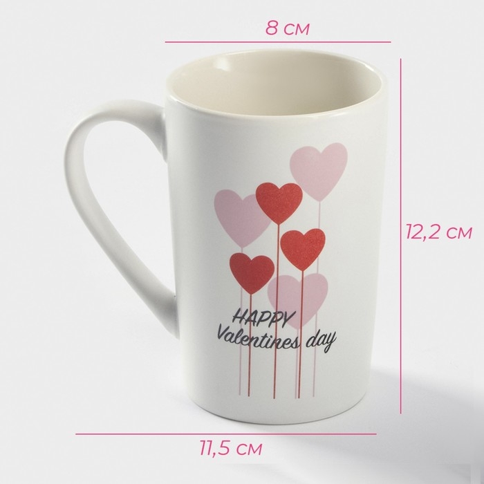 Кружка фарфоровая Доляна &laquo;Влюблённый валентин&raquo;, 380 мл, цвет белый