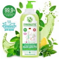 Мыло жидкое Synergetic «Лемонграсс и мята», гипоаллергенное, антибактериальное, 1 л Мыло жидкое Synergetic «Лемонграсс и мята», гипоаллергенное, антибактериальное, 1 л