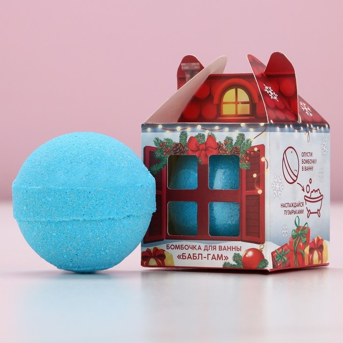 Бомбочка для ванны &laquo;Счастья в Новом Году!&raquo;, 130 г, аромат бабл-гам, ЧИСТОЕ СЧАСТЬЕ