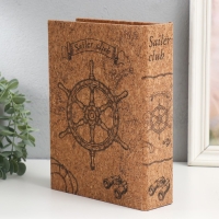 Шкатулка-книга дерево кожзам под пробку "Штурвал" 6х18х24 см Шкатулка-книга дерево кожзам под пробку "Штурвал" 6х18х24 см