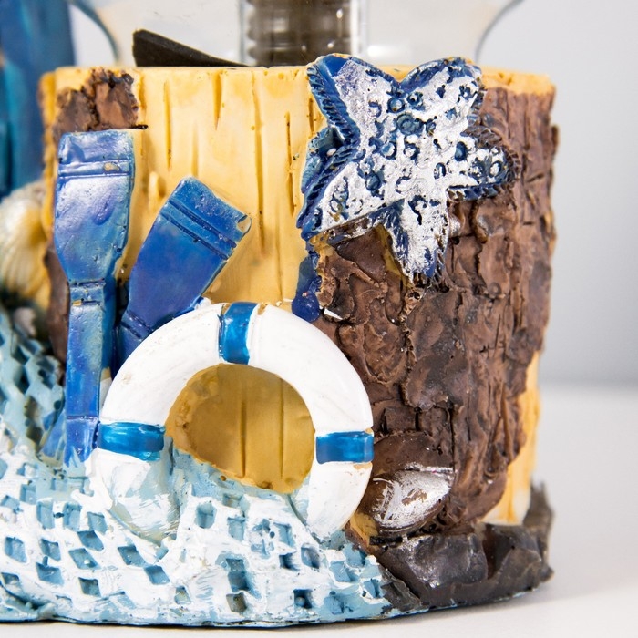 Плазменный шар Плазменный шар "Побережье" синий 15х9х18 см RISALUX