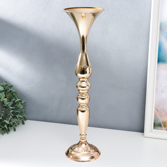 Подсвечник металл на 1 свечу Подсвечник металл на 1 свечу "Изящный" золотой 50х13х13 см