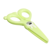 Ножницы 11,8см пластиковые ручки, закругленные концы лезвий, Зайчик зеленый CALLIGRATA