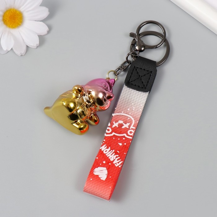 Брелок пластик с карабином, ремешком Брелок пластик с карабином, ремешком "Динозаврик" голография 3,7х4,5х5 см