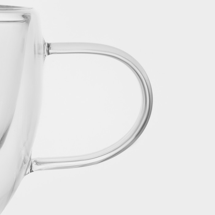 Кружка стеклянная с двойными стенками Magistro &laquo;Дуо. Coffee&raquo;, 200 мл