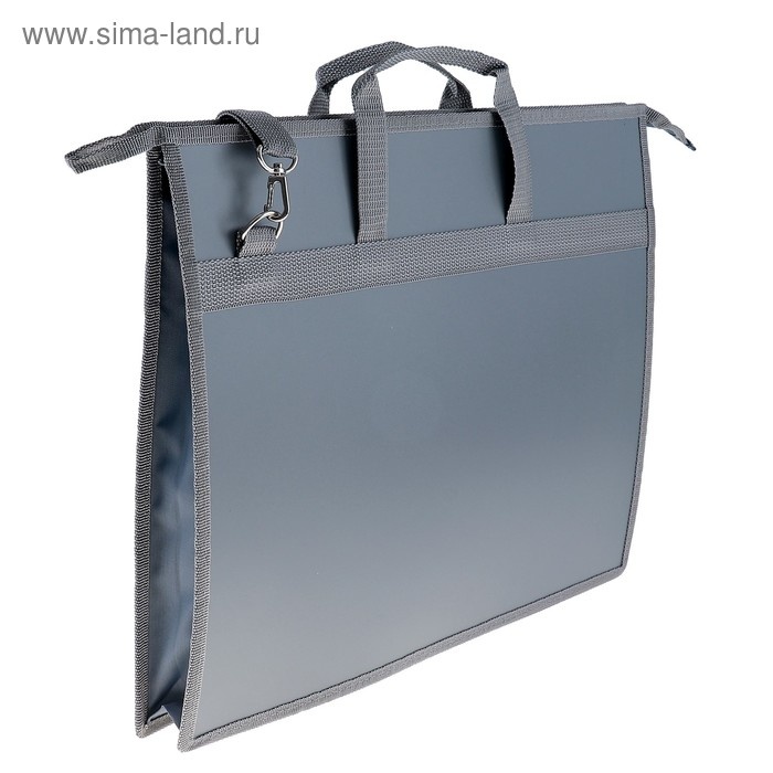 Папка для чертежей и рисунков A3, 420 х 343 х 50 мм, с ручками, пластиковая, молния сверху, 0.9 мм, Папка для чертежей и рисунков A3, 420 х 343 х 50 мм, с ручками, пластиковая, молния сверху, 0.9 мм, "Стандарт" ПР 5, плечевой ремень, серая