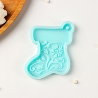 Силиконовый молд «Новогодний носок», 7×6×0,8 см, цвет бирюзовый Силиконовый молд «Новогодний носок», 7×6×0,8 см, цвет бирюзовый