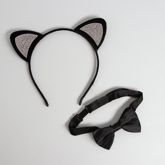 Карнавальный набор взрослый «Стильная кошечка» (ободок - ушки+ бабочка) Карнавальный набор взрослый «Стильная кошечка» (ободок - ушки+ бабочка)