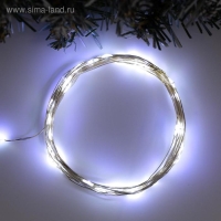 Гирлянда &laquo;Нить&raquo; 5 м роса, IP20, серебристая нить, 50 LED, свечение белое, USB