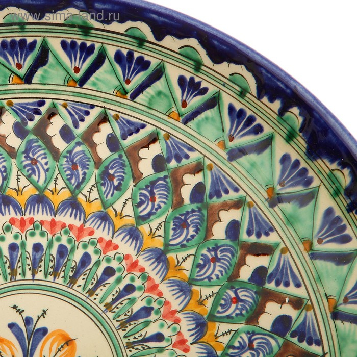 Ляган Риштанская Керамика Ляган Риштанская Керамика "Узоры", 31 см, синий