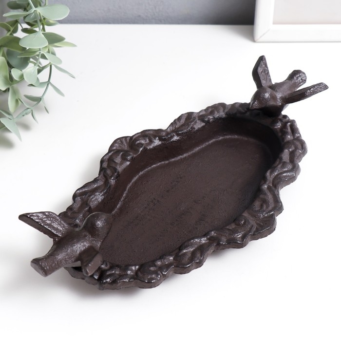 Сувенир чугун подставка Сувенир чугун подставка "Птицы на блюде" 5х13х25 см