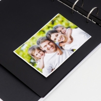 Фотоальбом на кольцах 30 листов "Цветочный сад" чёрные листы 28х26,5 см