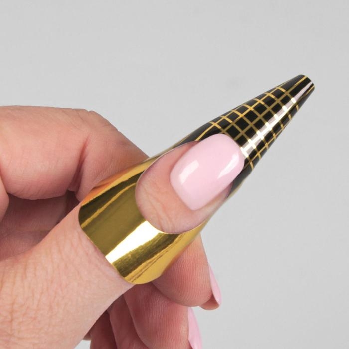 Формы для наращивания ногтей узкие, 100 шт, цвет золотистый Формы для наращивания ногтей узкие, 100 шт, цвет золотистый