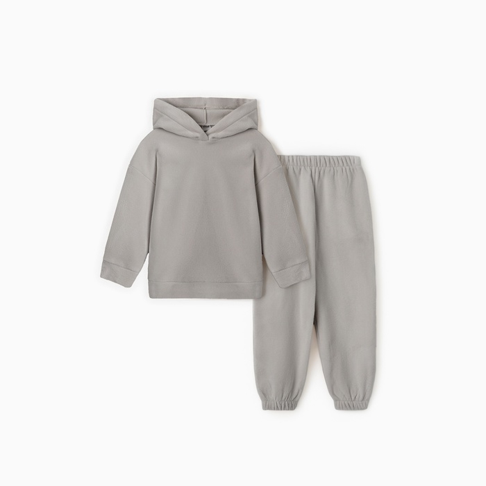 Костюм (худи и брюки) детский MINAKU: Fleece Soft, цвет графит, рост 110 см Костюм (худи и брюки) детский MINAKU: Fleece Soft, цвет графит, рост 110 см