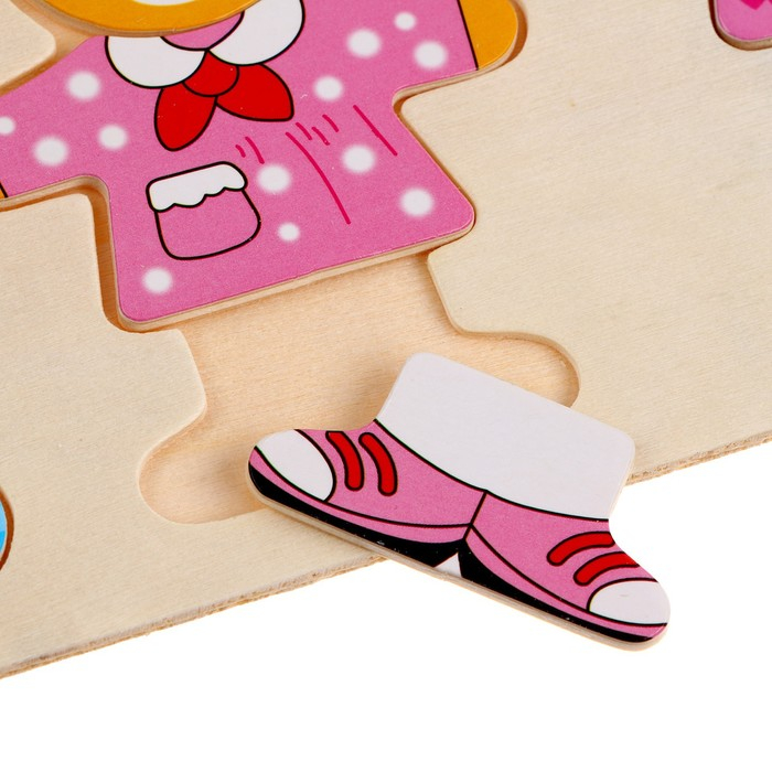 Игрушка развивающая &laquo;Переодень мишку&raquo; 3,5 &times; 26,5 &times; 13,5 см, 54 детали