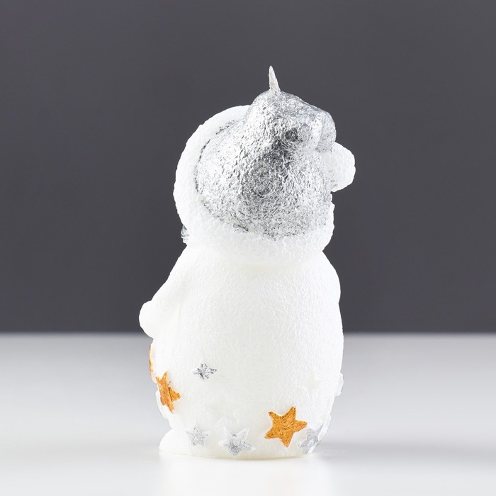 Свеча декоративная Свеча декоративная "Снеговичок", 6×5,5×11 см, белый