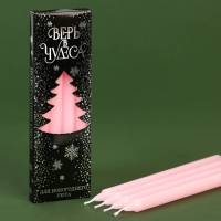 Новогодние восковые свечи «Новый год: Верь в чудеса», набор 4 шт., розовые, 15 х 1 х 1 см. Новогодние восковые свечи «Новый год: Верь в чудеса», набор 4 шт., розовые, 15 х 1 х 1 см.