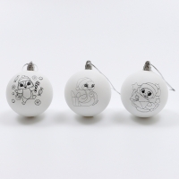 Ёлочные шары под раскраску на новый год &laquo;Чудесный подарок&raquo;&raquo;, d = 7 см, новогодний набор для творчества