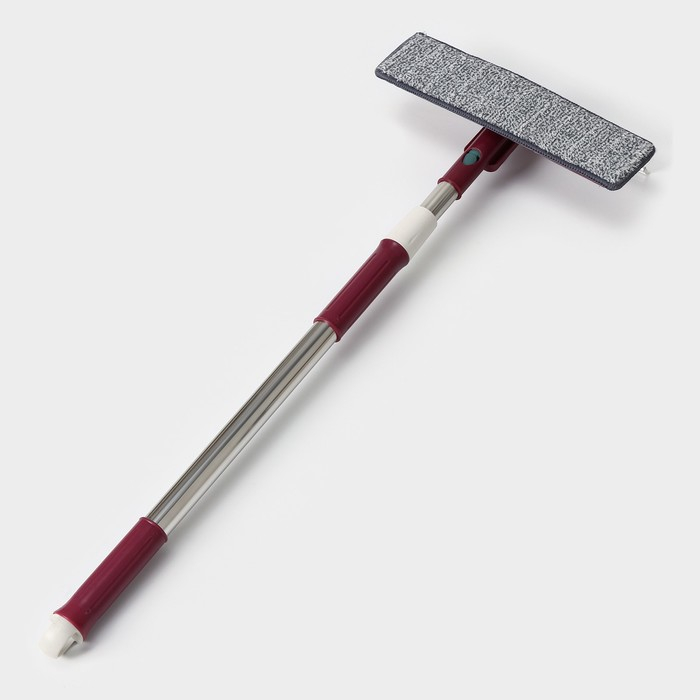 Щётка для окон Доляна, стальная телескопическая ручка 73(114) см, насадка из микрофибры 27&times;8 см, цвет МИКС