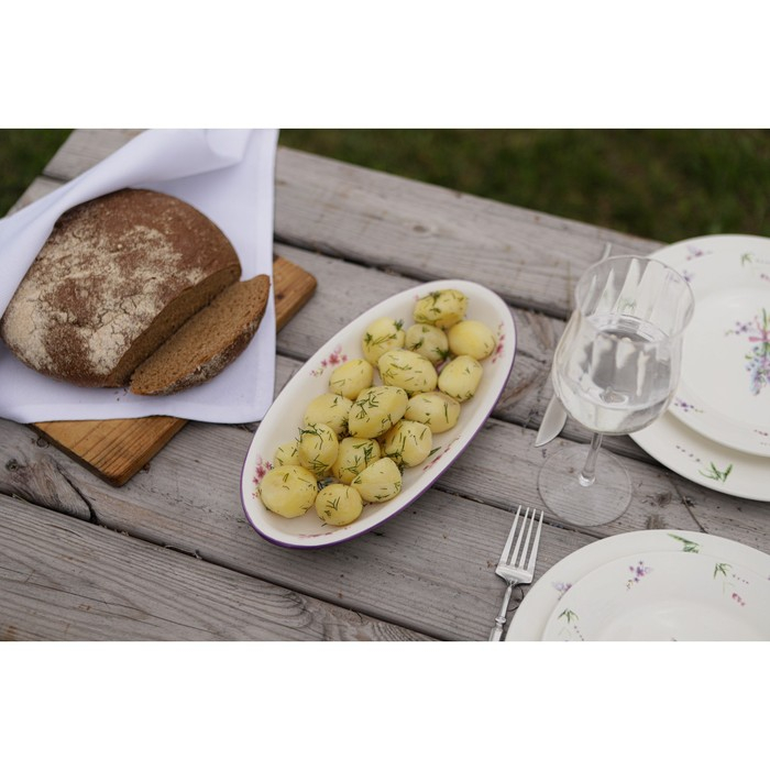 Блюдо Доляна &laquo;Лаванда&raquo;, 28&times;14,5&times;3,5 см, цвет белый