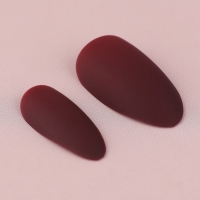 Накладные ногти &laquo;Бордо&raquo;, 24 шт, клеевые пластины, форма миндаль, цвет матовый бордовый