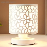 Лампа настольная "Цветы" 1xE27 40Вт белый 14,5х14,5х19,5 см RISALUX Лампа настольная "Цветы" 1xE27 40Вт белый 14,5х14,5х19,5 см RISALUX