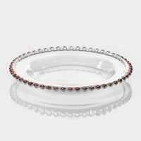 Тарелка стеклянная &laquo;Орбита&raquo;, d=21 см, цвет розовое золото