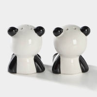 Набор для специй Доляна &laquo;Панда&raquo;, 2 предмета: солонка 40 мл, перечница 40 мл, цвет белый и чёрный