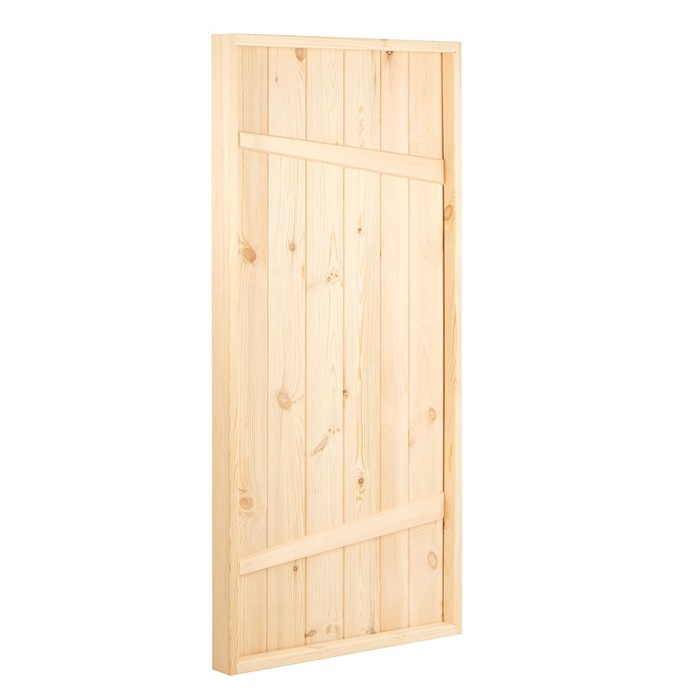 Дверной блок для бани, 170&times;80см, из сосны, на клиньях, массив, "Добропаровъ"