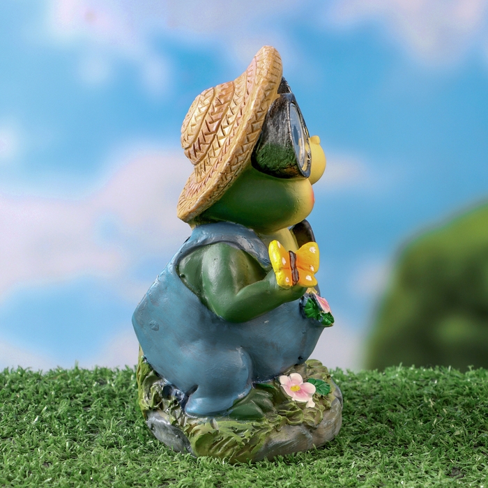 Садовый фонарь Садовый фонарь "Лягушонок с бабочкой" 7х8х15см