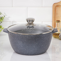 Кастрюля «Гранит», 5 л, d=26 см, h=13 см, антипригарное покрытие, цвет серый Кастрюля «Гранит», 5 л, d=26 см, h=13 см, антипригарное покрытие, цвет серый