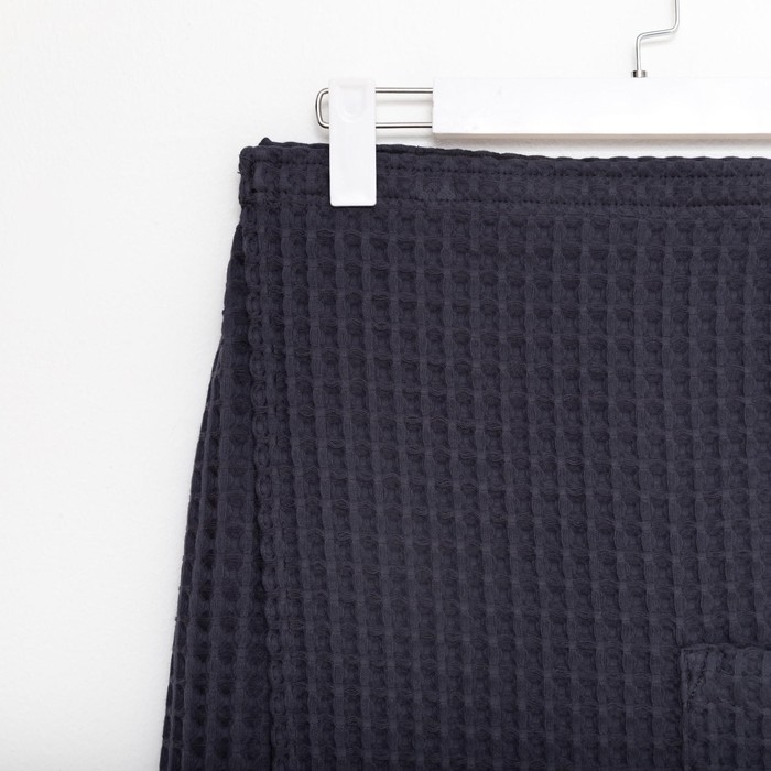 Килт вафельный банный Этель &laquo;Boho&raquo; 75*145 см. цв. темно-серый, 100% хл, 290 г/м2