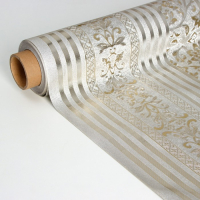 Клеёнка на стол &laquo;Винтаж&raquo;, на тканевой основе, ширина 137 см, рулон 20 метров, цвет золотой