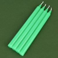 Новогодние восковые свечи &laquo;Новый год: Верь в чудеса&raquo;, набор 4 шт., зеленые, 15 х 1 х 1 см.