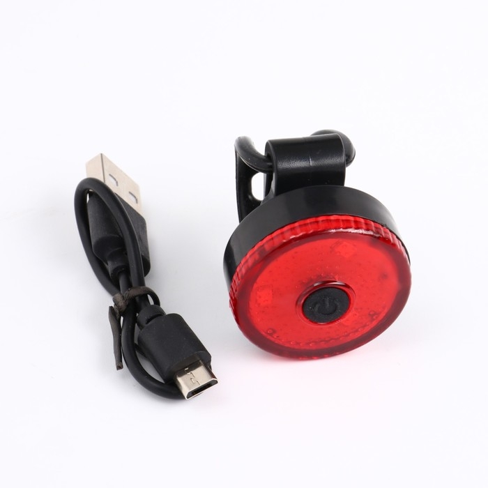 Фонарь велосипедный задний аккумуляторный, водонепроницаемый, 3 диода, 3 режима