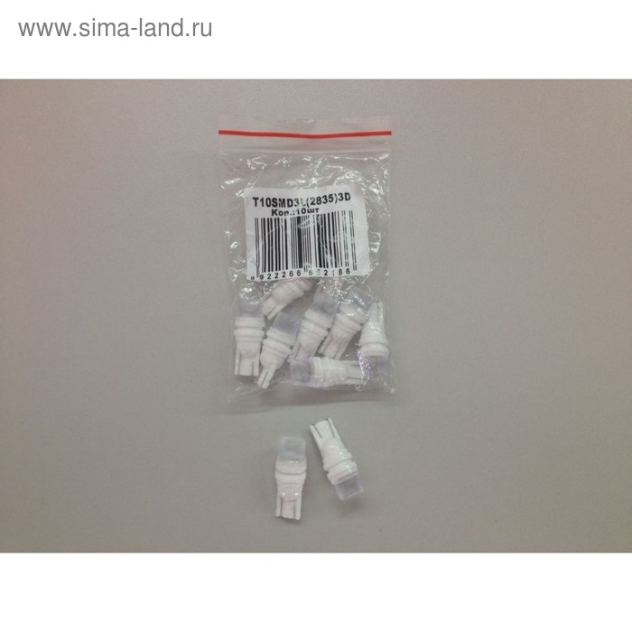 Светодиодная лампа KS-auto, T10, 12 В, 3 SMD 2835, белая Светодиодная лампа KS-auto, T10, 12 В, 3 SMD 2835, белая