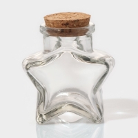 Набор стеклянных баночек для сыпучих продуктов с пробковой крышкой Доляна &laquo;Парфе. Звезда&raquo;, 50 мл, 6,6&times;6,8&times;3,9 см, 12 шт