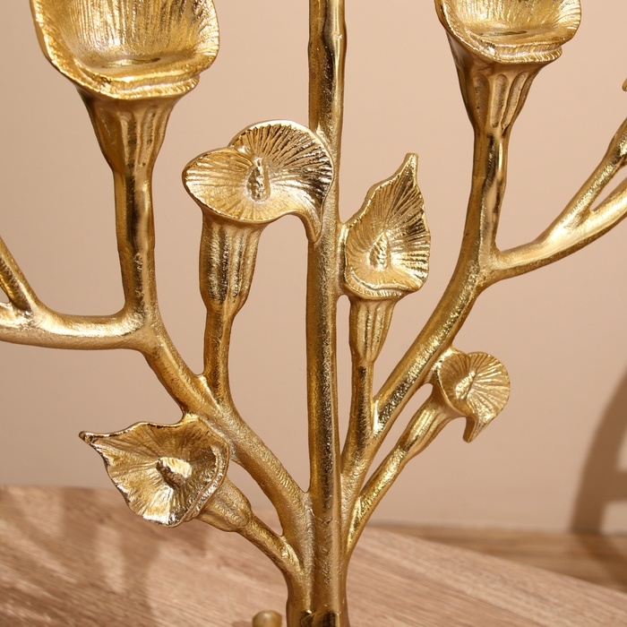 Подсвечник на 5 свечей Подсвечник на 5 свечей "Цветы" алюминий 47х25х46 см