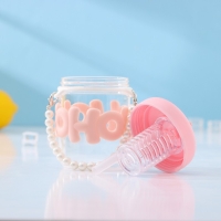 Бутылка для воды стеклянная &laquo;Бьюти&raquo;, 400 мл, 8&times;14,5 см, цвет розовый