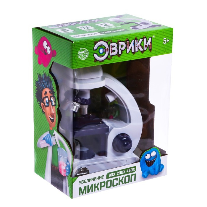 Микроскоп &laquo;Юный биолог&raquo;, увеличение х80, х200, х450, с подсветкой