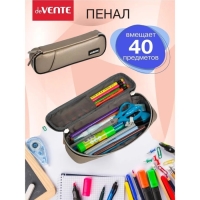 Пенал мягкий, 1 отделение 60 х 220 х 40 мм, объёмный, искусвенная кожа, deVENTE Private, внутренний и внешний карман Пенал мягкий, 1 отделение 60 х 220 х 40 мм, объёмный, искусвенная кожа, deVENTE Private, внутренний и внешний карман