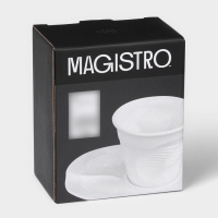 Кофейная пара фарфоровая Magistro «Бланш», 2 предмета: чашка 80 мл, блюдце 13×10,5 см Кофейная пара фарфоровая Magistro «Бланш», 2 предмета: чашка 80 мл, блюдце 13×10,5 см