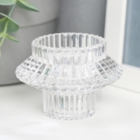 Подсвечник стекло на 1 свечу двусторонний "Юбочка" прозрачный 5,3х7,5х7,5 см Подсвечник стекло на 1 свечу двусторонний "Юбочка" прозрачный 5,3х7,5х7,5 см