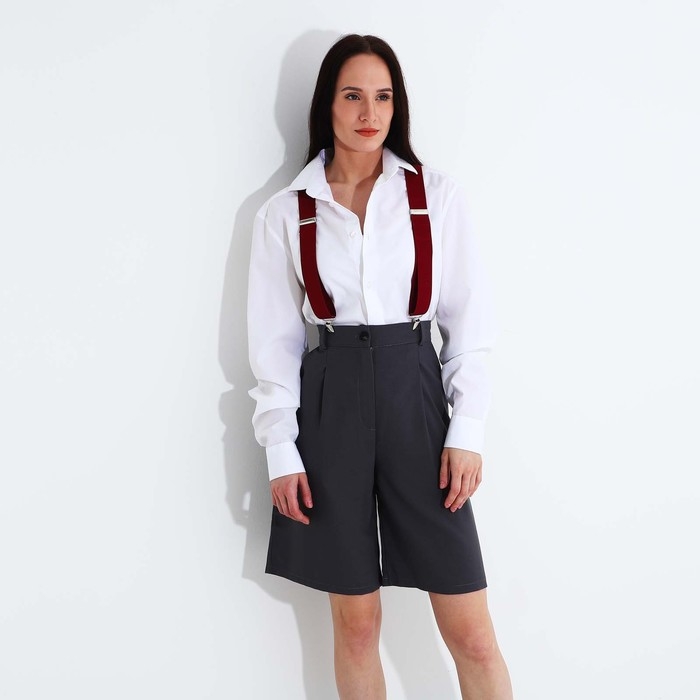 Подтяжки взрослые, ширина 3.5 см, цвет бордовый Подтяжки взрослые, ширина 3.5 см, цвет бордовый