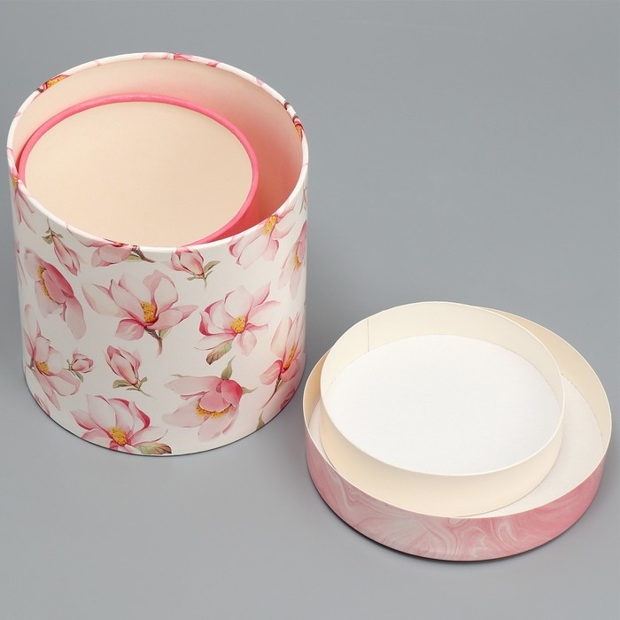 Набор шляпных коробок 2 в 1, упаковка подарочная, &laquo;With love&raquo;, 13 х 13, 16 х 16 см